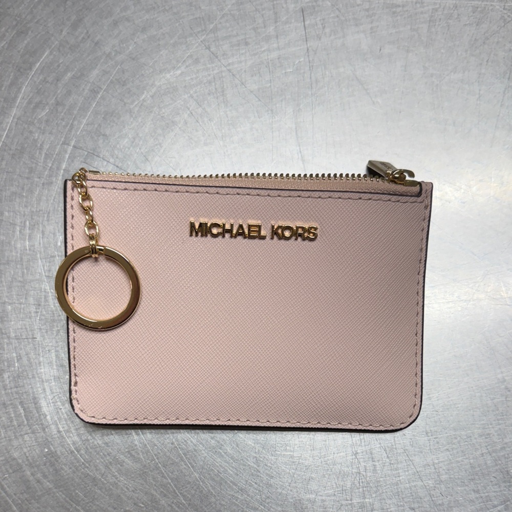 Michael Kors Blush Card Holder with Gold Chain